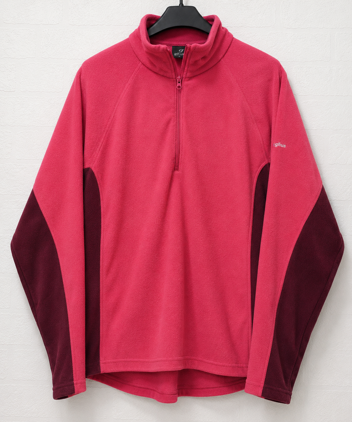 Berghaus Pink and Burgundy Fleece Jacket Size 18 21" PTP - Very Good Condition