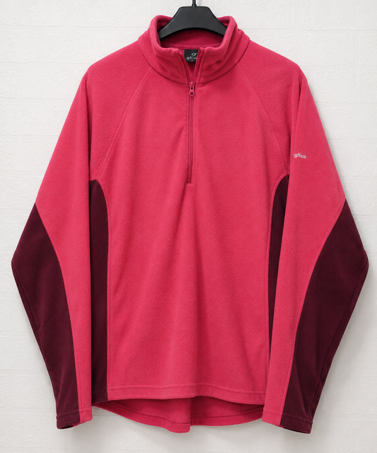 Berghaus Pink and Burgundy Fleece Jacket Size 18 21" PTP - Very Good Condition
