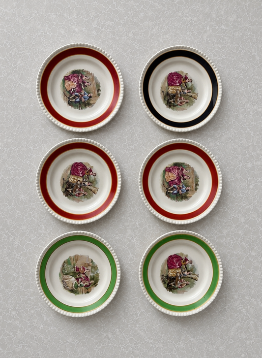 Adams Vintage Fragonard Style Decorative Plates Set of 6 - Good Vintage Condition