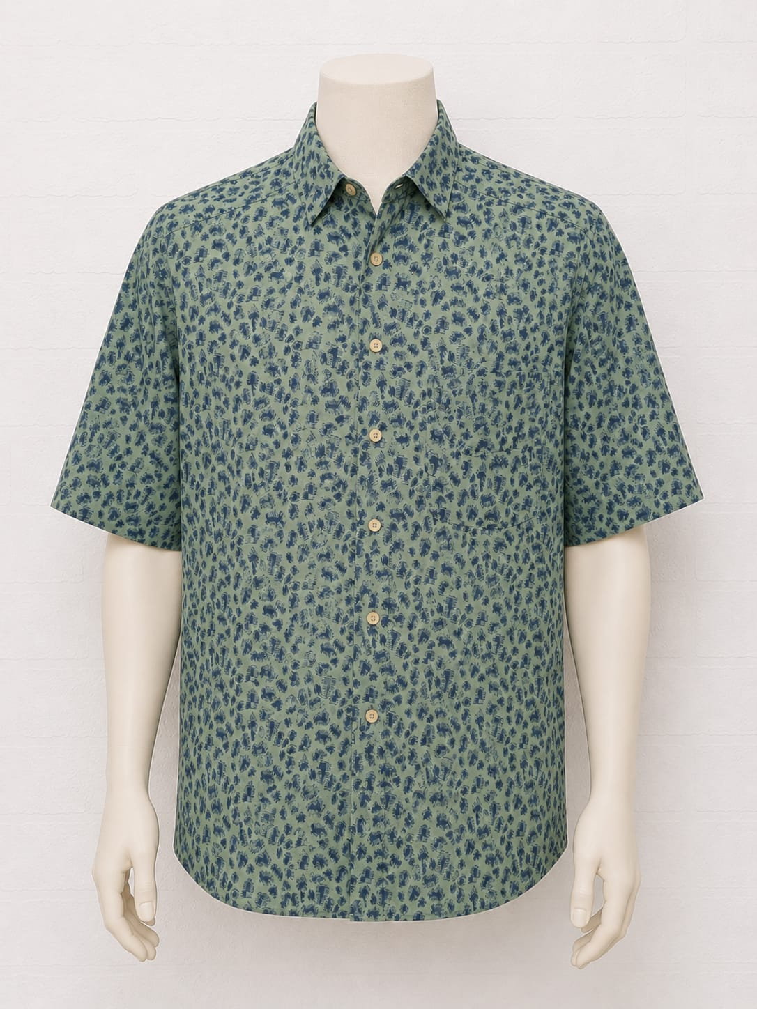 Men's Shirt DeKalb Mint Green & Blue Short Sleeve Chest Pocket Button Front Approx. XXL - Very Good Condition