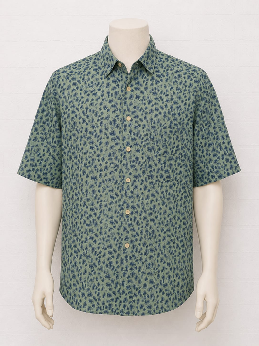 Men's Shirt DeKalb Mint Green & Blue Short Sleeve Chest Pocket Button Front Approx. XXL - Very Good Condition