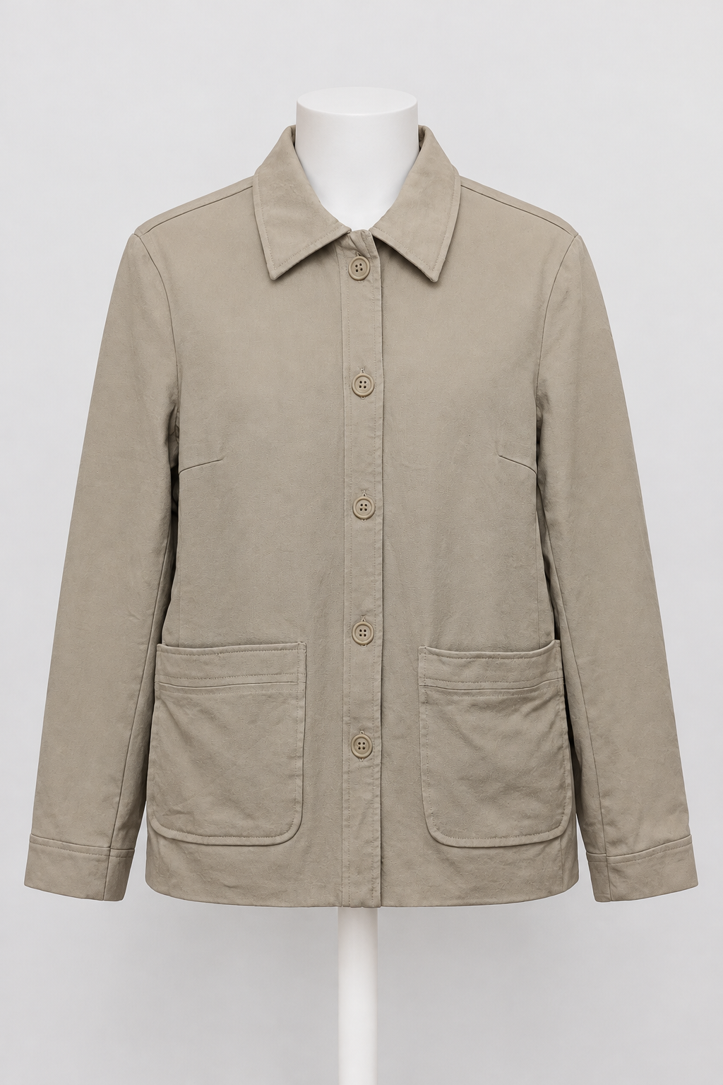 Women's Jacket Gap Beige Stretch Button Front Utility Size US 2 / UK 6 Very Good Condition