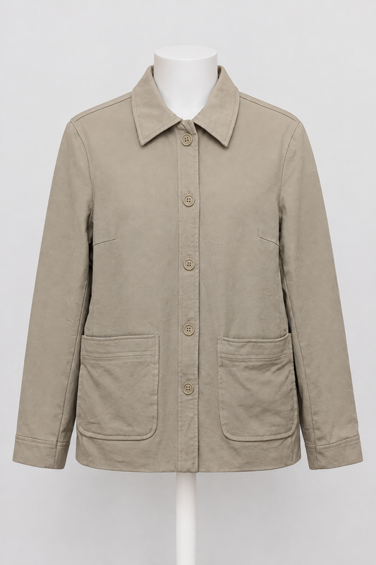 Women's Jacket Gap Beige Stretch Button Front Utility Size US 2 / UK 6 Very Good Condition