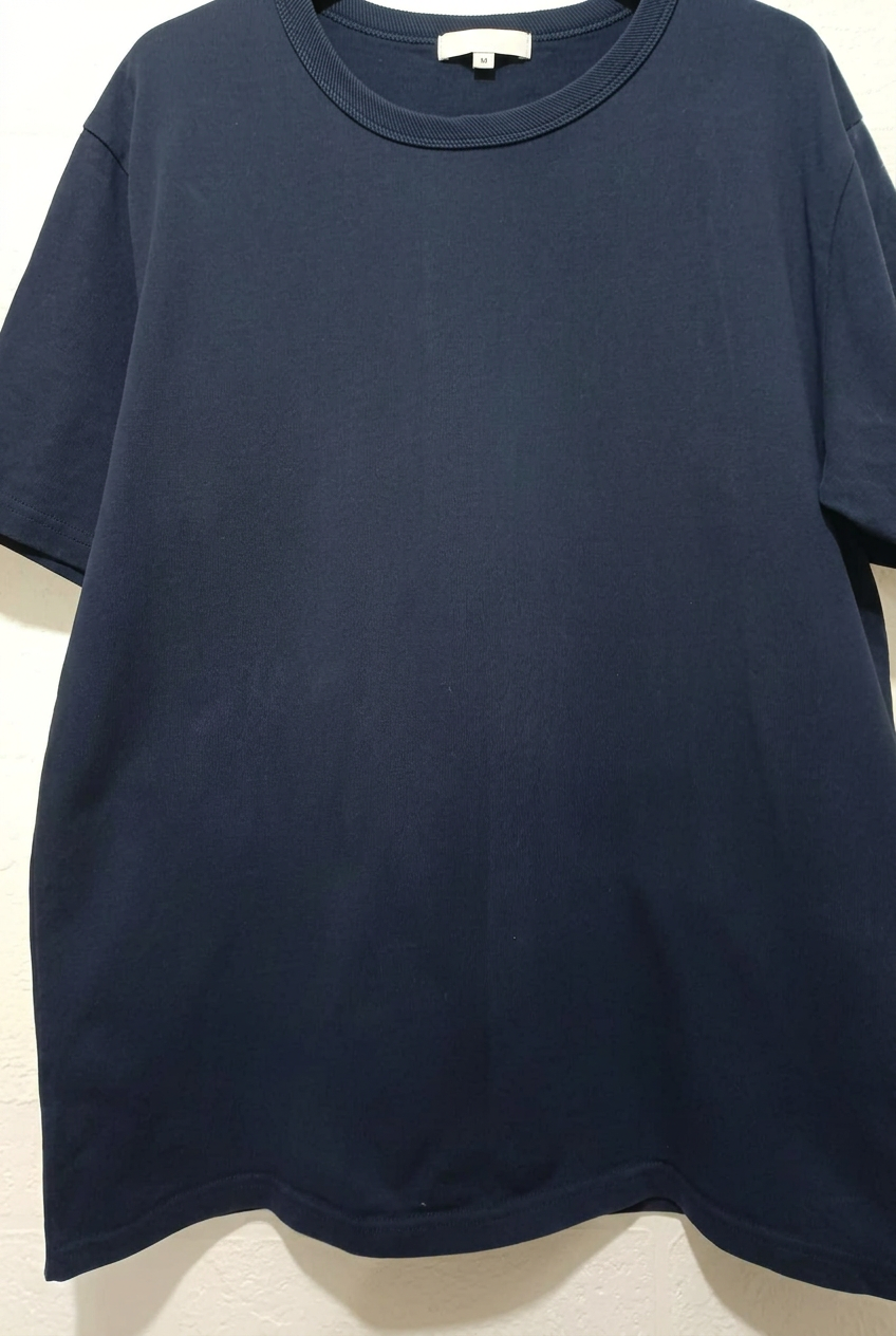Men's T-Shirt Muscle Fit Basics Navy Blue Cotton Crew Neck Size XL Very Good Condition