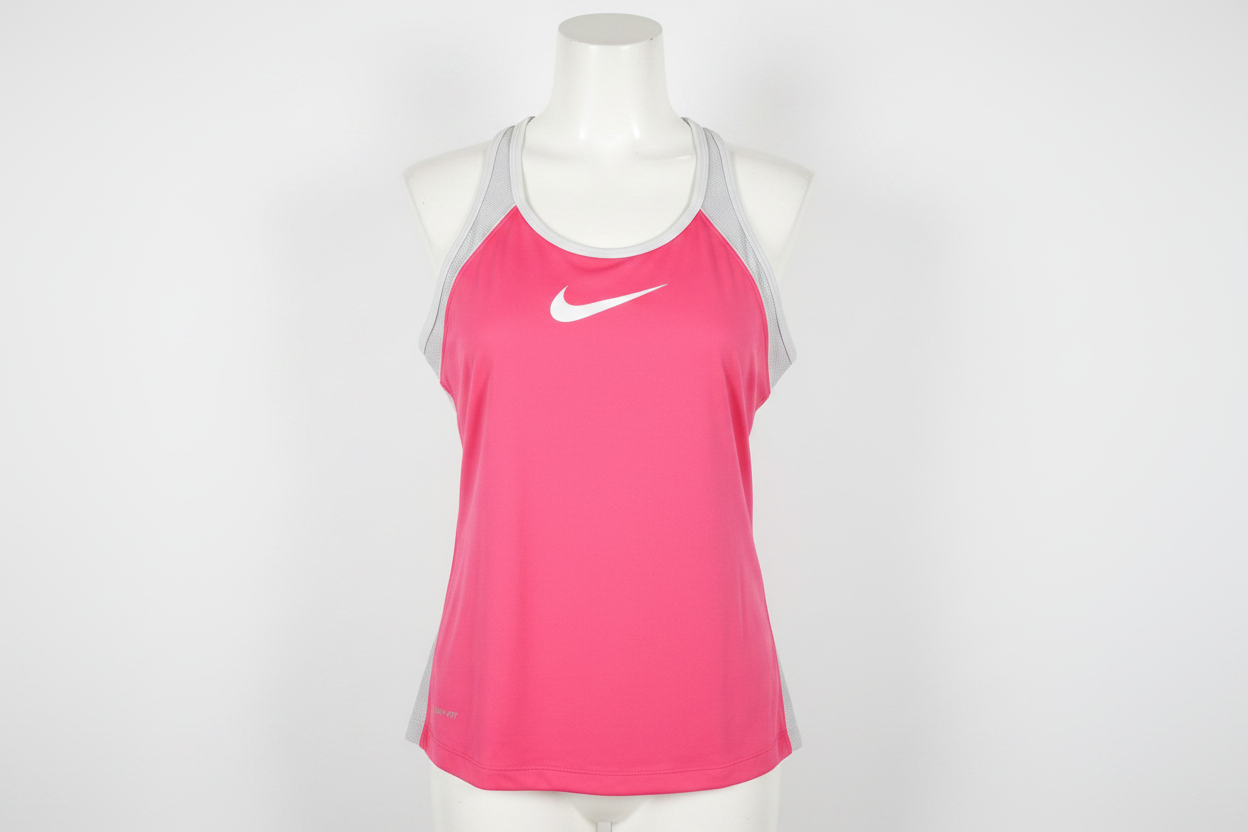 Women's Sports Top Nike Pink Racerback Dri-FIT Built-In Bra Medium Approx. 16" PTP - Very Good Condition