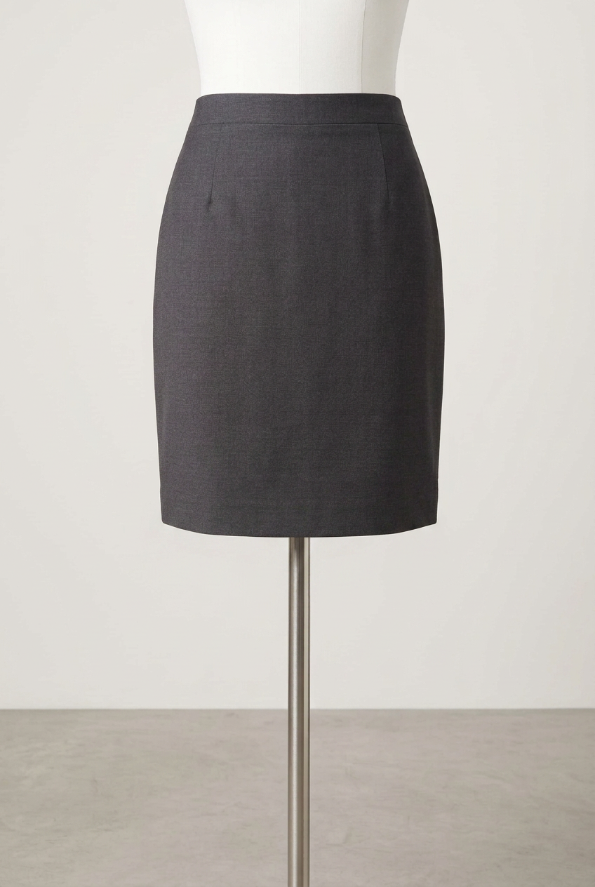 Women's Skirt Brook Taverner Charcoal Grey Wool Blend Tailored Pencil Size 12R Very Good Condition