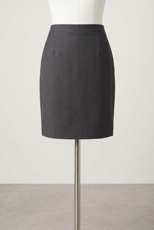 Women's Skirt Brook Taverner Charcoal Grey Wool Blend Tailored Pencil Size 12R Very Good Condition