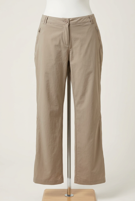 Women's Trousers Craghoppers Khaki Beige Outdoor Walking Size 16 Short Very Good Condition