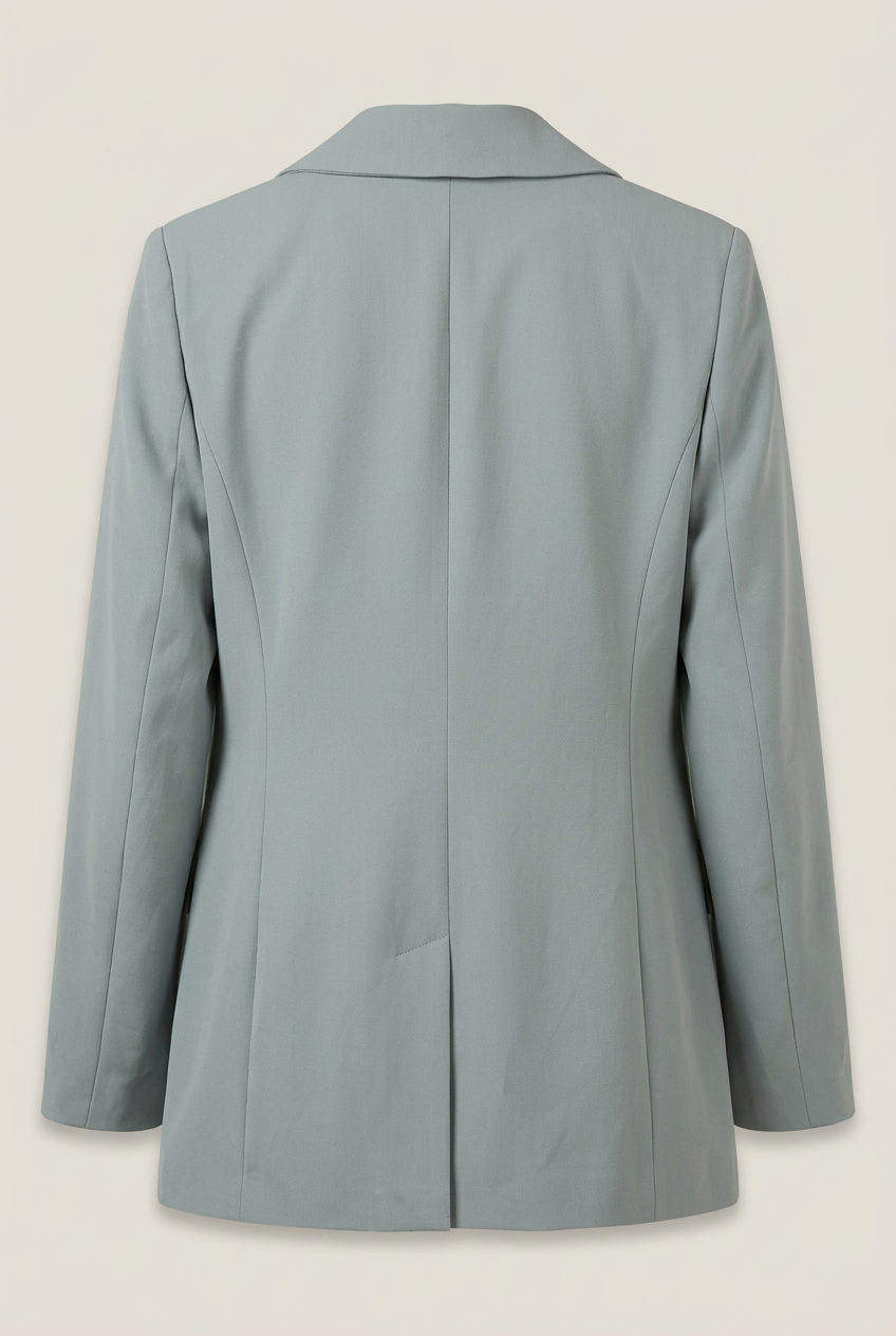 Women's Blazer PrettyLittleThing Dust Blue Double-Breasted Oversized Size UK 6 Very Good Condition